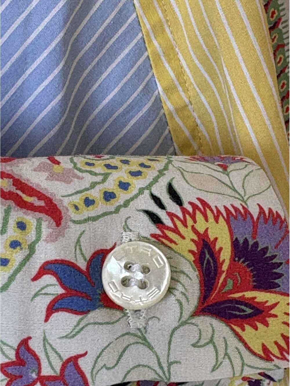 ETRO Milano Women's Patchwork Paisley & Stripe Button-Up Shirt IT 44 US 8 M - Picture 4 of 9